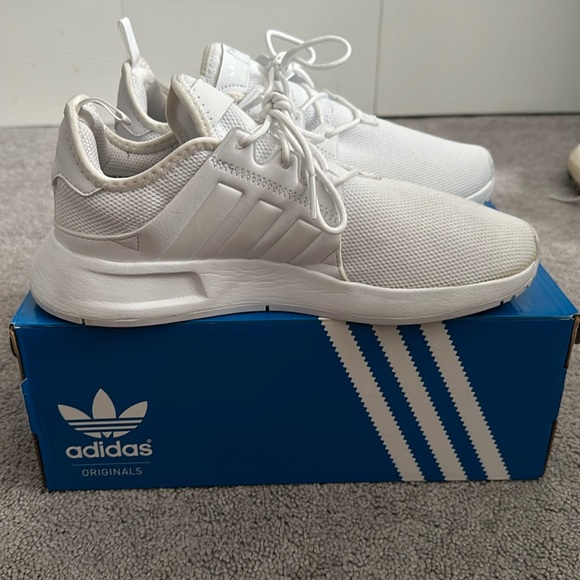 ALL WHITE ADIDAS X_PLR J SHOES w/ box (size 5Y or 7 women) - Picture 5 of 11